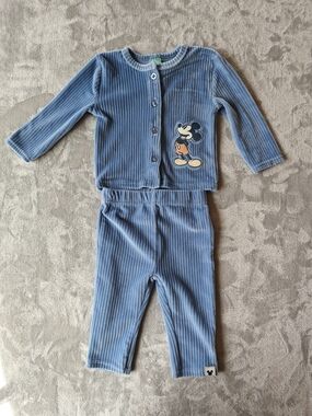 Disney Light Blue Ribbed Mickey Mouse Pajama Set